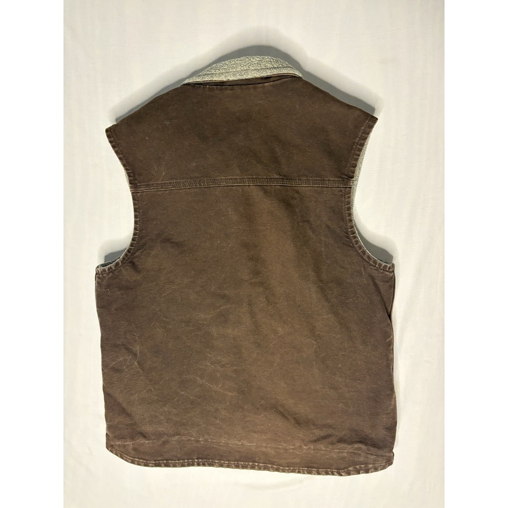 Carhartt Duck Canvas Sherpa Lined Vest Men's Size Medium Brown V33 DKB READ - Picture 7 of 7